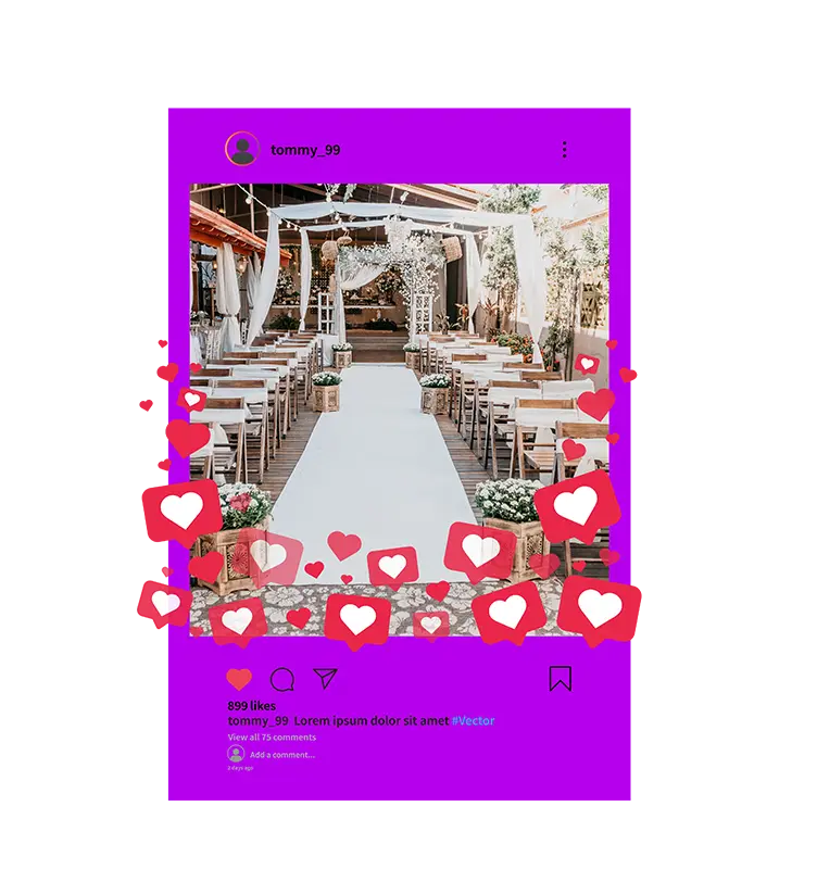 Instagram post of a beautiful wedding venue