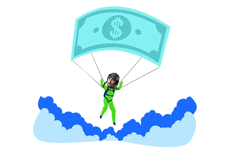 A person on a parachuting