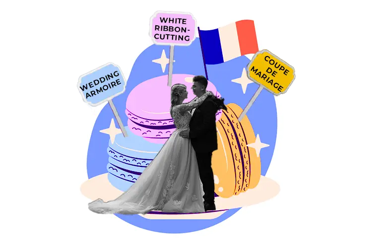 La coupe de mariage, The Wedding Armoire, and White Ribbon-Cutting. Three french wedding traditions 