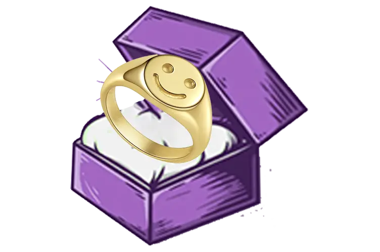 Examples of Ugly Male Wedding Rings: Amazon Smiley Face Ring